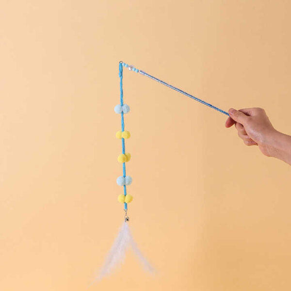 Interactive Cat Feather Teaser Wand Toy